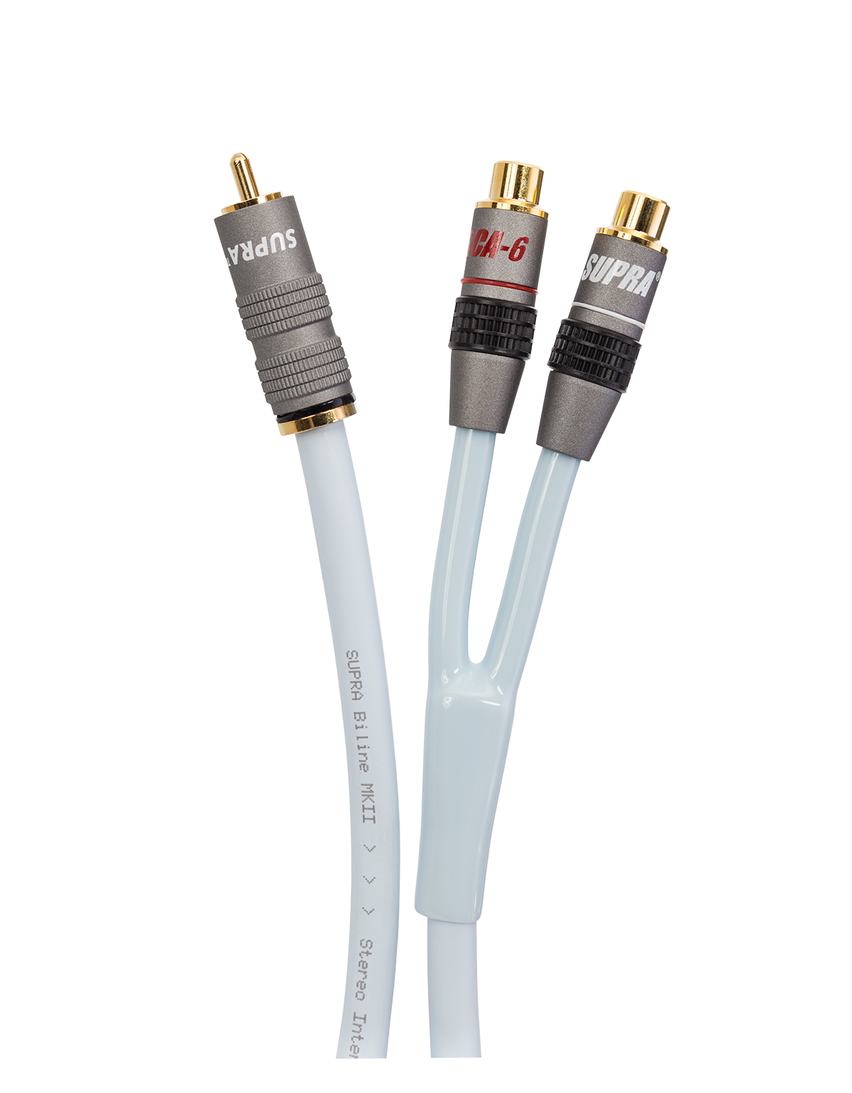 Supra Y-Link RCA Y-haara, 1m 2f, valkoinen Supra Y-Link RCA Y-haara, 1m 2f, valkoinen