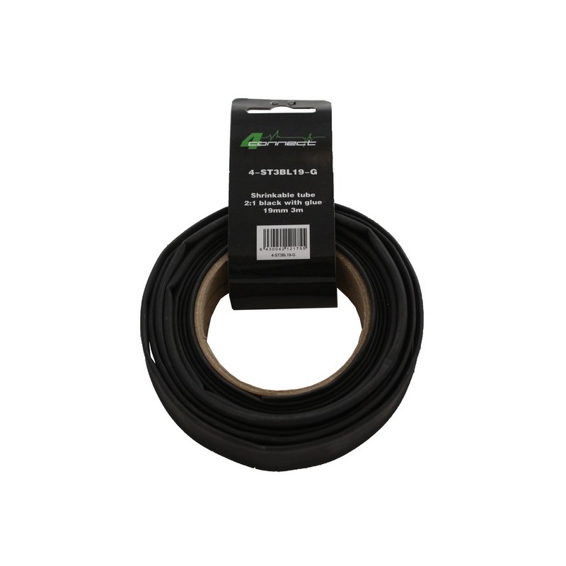 4Connect Kutistesukka 19mm liimalla, musta 4Connect Kutistesukka 19mm liimalla, musta