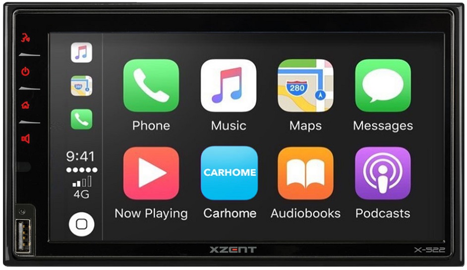 Xzent X-522 Apple CarPlay ja Android Auto 2-DIN mediasoitin