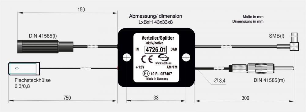 ATBB 4726.01 aktiivinen DAB+/FM haaroitin