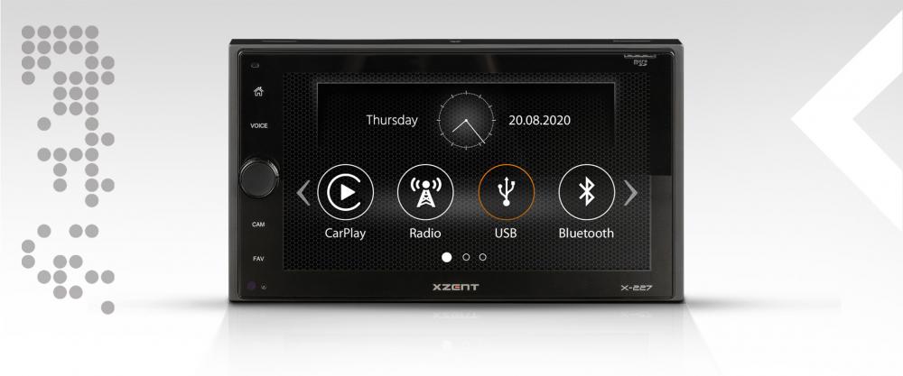 Xzent X-227 2-DIN Apple Car Play multimediasoitin