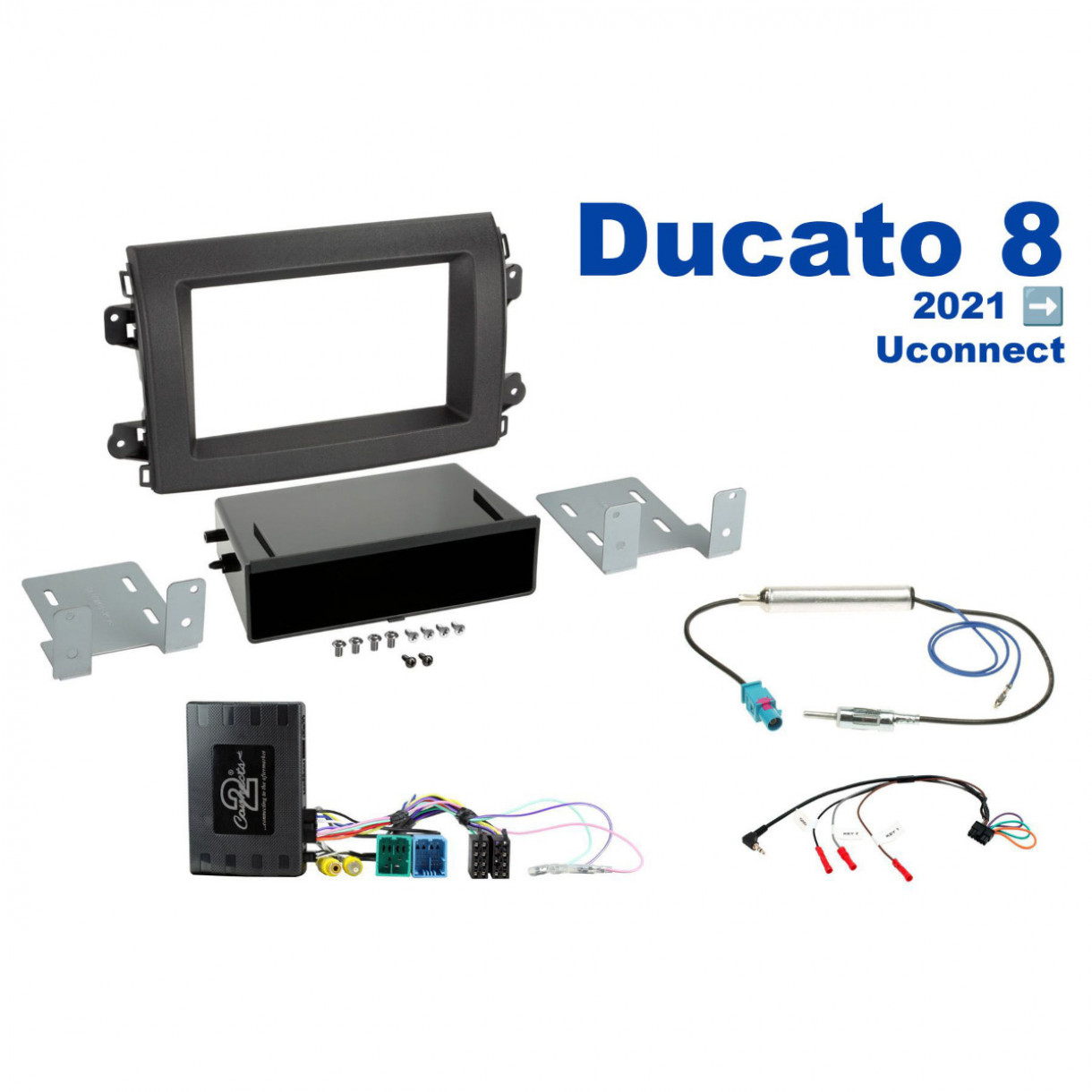 AH-KIT-FIAT06 Ducato 2021-> 1-2 DIN soittimen asennussarja