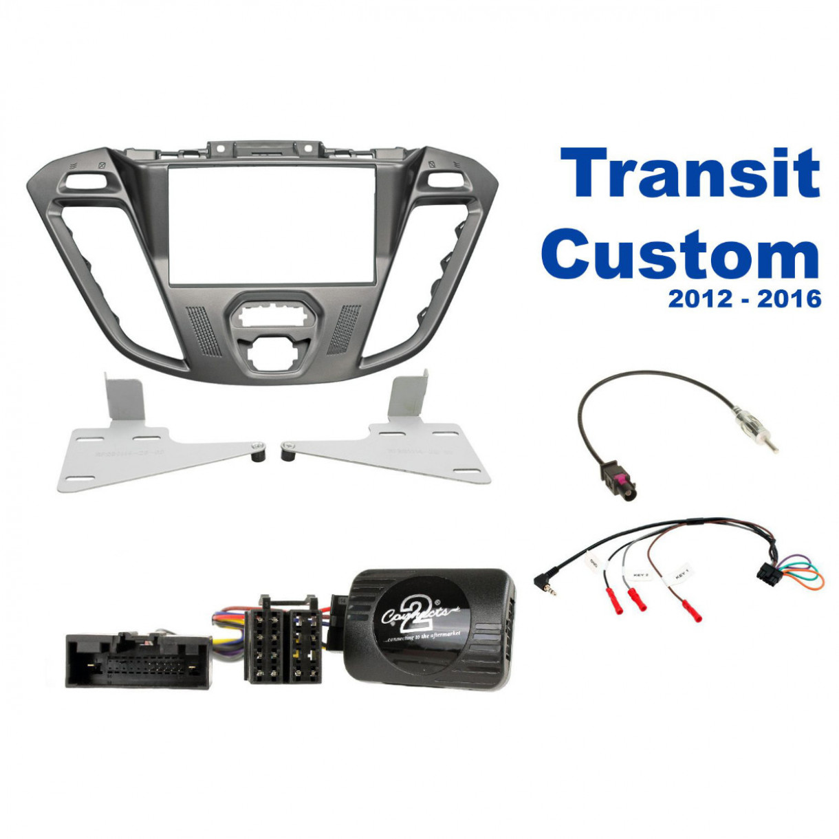 AH-KIT-FORD11 Ford Transit Custom 12-18 2-DIN soittimen asennussarja