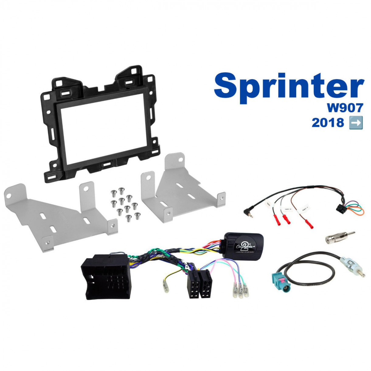 AH-KIT-MB10 MB Sprinter W907 2018-> 2-DIN soittimen asennussarja