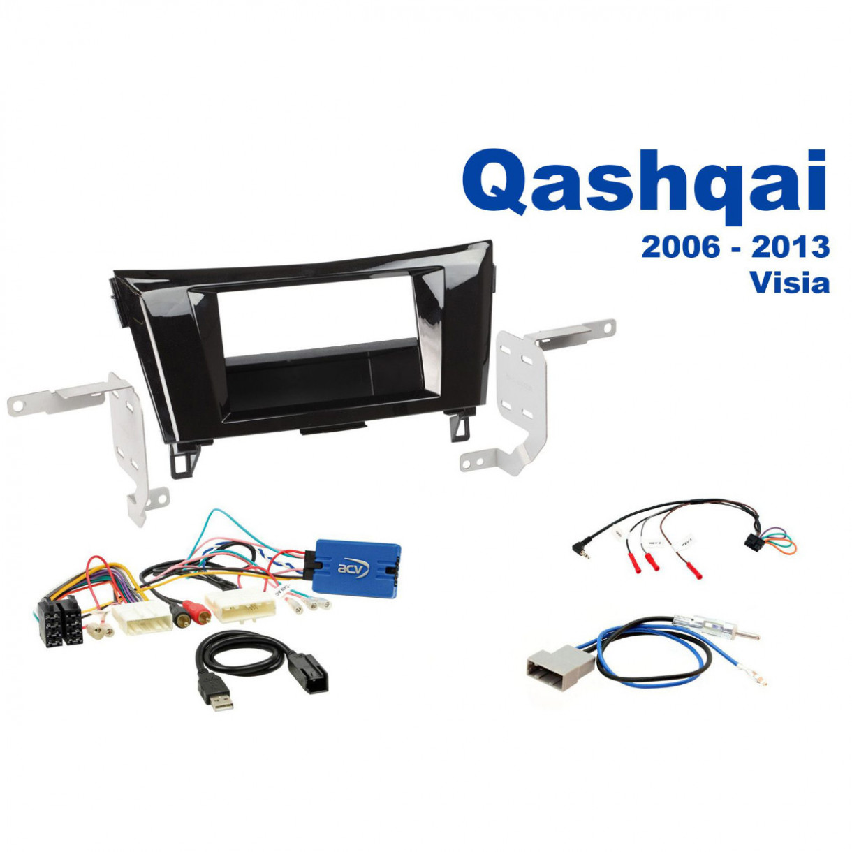 AH-KIT-NIS06 Nissan Qashqai 14-17 1-2 DIN soittimen asennussarja