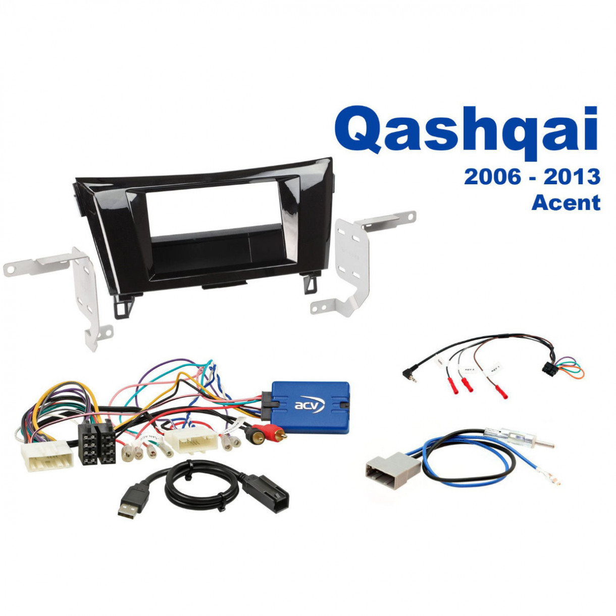AH-KIT-NIS07 Nissan Qashqai 14-17 1-2 DIN soittimen asennussarja